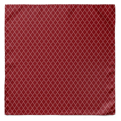 MAROON WHITE TARTAN SILK POCKET SQUARE