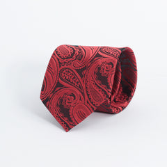 RED & BLACK PAISLEY FESTIVE TIE