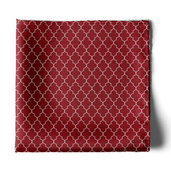 MAROON WHITE TARTAN SILK POCKET SQUARE