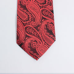 RED & BLACK PAISLEY FESTIVE TIE