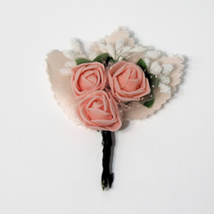 THE PEACH & WHITE BOUQUET BOUTONNIERE