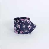 BLUE & PURPLE FLORAL SILK TIE