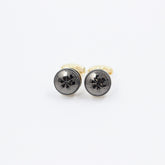 CHARCOAL WHEELED GOLD CUFFLINKS
