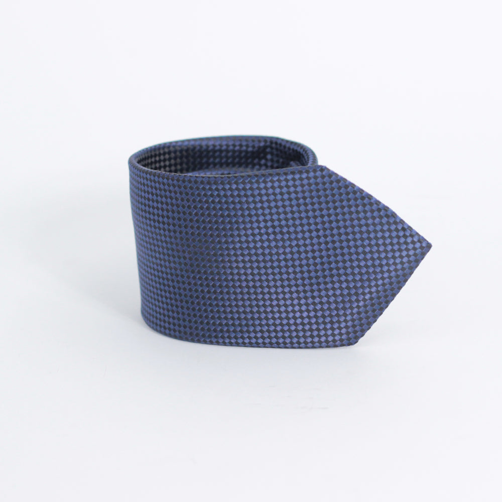 BLUE DICE CHECK WOVEN TIE