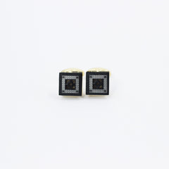 QR CODE BLACK & GOLD CUFFLINKS