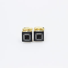 QR CODE BLACK & GOLD CUFFLINKS