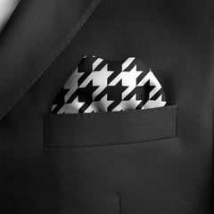 HOUNDSTOOTH SILK POCKET SQUARE