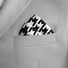 HOUNDSTOOTH SILK POCKET SQUARE