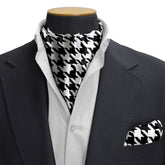 HOUNDSTOOTH SILK CRAVAT & POCKET SQUARE SET