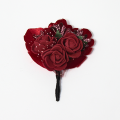 THE MAROON BOUQUET BOUTONNIERE LAPEL PIN