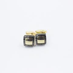 CHARCOAL EDGED GOLD SQUARE CUFFLINKS