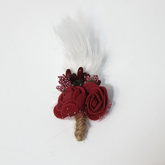 AESTHETIC MAROON FEATHERED BOUQUET BROOCH