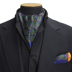 Iridescent Plume — Dual-Sided Cravat & Pocket Squares Set