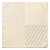 FOUR IN ONE PASTEL CREAM SILK POCKET SQUARE
