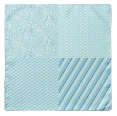 FOUR IN ONE PASTEL ICE BLUE SILK POCKET SQUARE