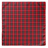 THE RED CLASSIC PLAID SILK POCKET SQUARE