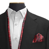 THE RED CLASSIC PLAID SILK SCARF & POCKET SQUARE SET