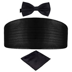 BLACK FORMAL CUMMERBUND SET FOR MEN