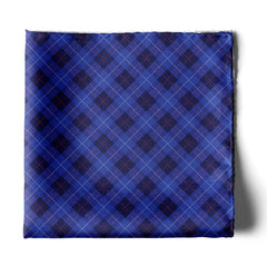 THE BLUE PLAID SILK POCKET SQUARE