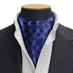 THE BLUE PLAID SILK CRAVAT