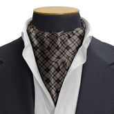THE UMBER BROWN PLAID SILK CRAVAT