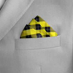 THE YELLOW CLASSIC PLAID SILK POCKET SQUARE