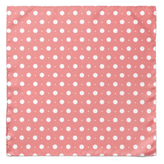 PEACH WITH WHITE POLKA SILK POCKET SQUARE