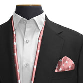 PEACH WITH WHITE POLKA SILK SCARF & POCKET SQUARE SET