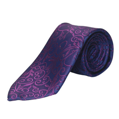 DEEP PURPLE FLORAL TIE