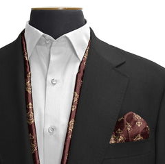 CAPUT MORTUUM DARK SILK SCARF & POCKET SQUARE SET