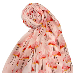 PEACHY PINK FLAMINGO LAWN SCARF