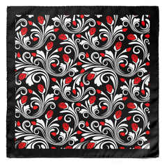 MIDNIGHT ROSE SILK POCKET SQUARE