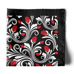 MIDNIGHT ROSE SILK POCKET SQUARE