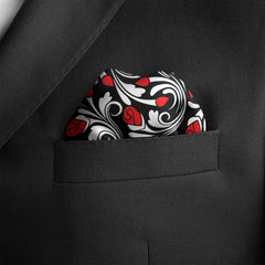 MIDNIGHT ROSE SILK POCKET SQUARE