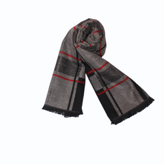 DUAL TONE CHECK WOOL SCARF