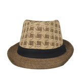 SUMMER BREEZE BROWN CHECK FEDORA HAT