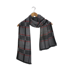 DUAL TONE CHECK WOOL SCARF