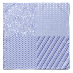 FOUR IN ONE PASTEL LILAC SILK POCKET SQUARE