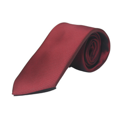 MAROON SELF PRINTED HORIZONTAL STRIPED TIE