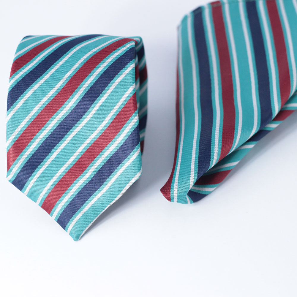 CLASSIC REGIMENTAL STRIPED POCKET SQUARE & TIE SET