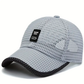 LIGHT GREY MESH LINK BASEBALL CAP