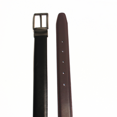 SWITCH STYLE BLACK AND DARK BROWN LEATHER BELT