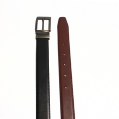 SWITCH STYLE BLACK AND MOHAGNAY BROWN LEATHER BELT