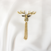 GILDED STAG CHAIN BROOCH