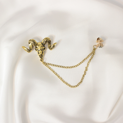 ROYAL MARKHOR CHAIN BROOCH-GOLD EDITION