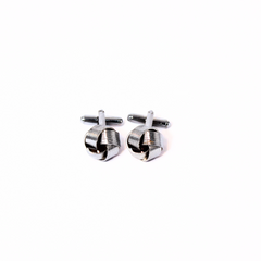 METALLIC SILVER REGAL KNOT CUFFLINKS