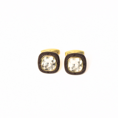 RADIANT GEM CRYSTAL & BROWN CUFFLINKS