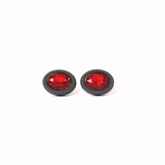 RADIANT ROUGE OVAL RED & GREY CUFFLINKS