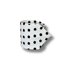WHITE WITH BLACK POLKA DOT TIE SET