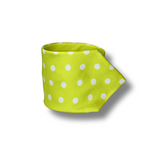 YELLOW WITH WHITE POLKA DOTS TIE SET